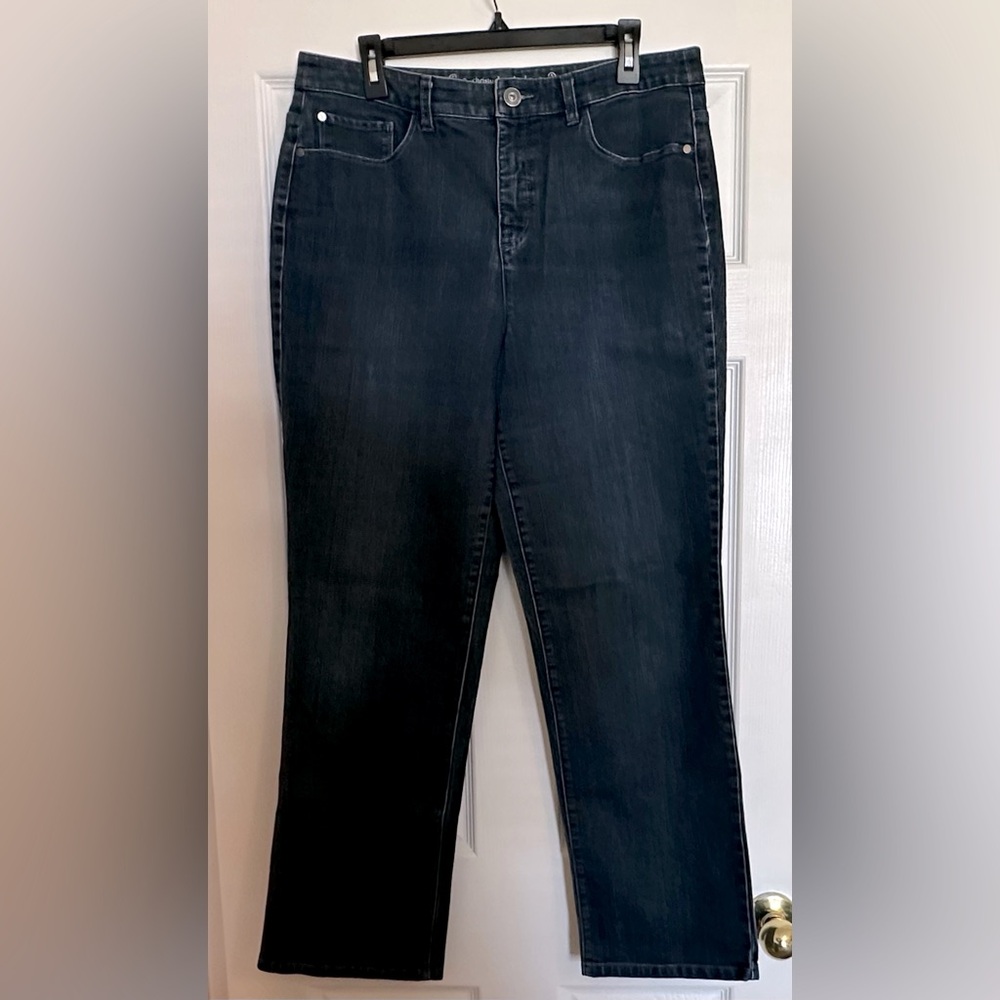 Christopher & Banks Classic Cut Dark Wash Straight Leg Jeans-Size 14
